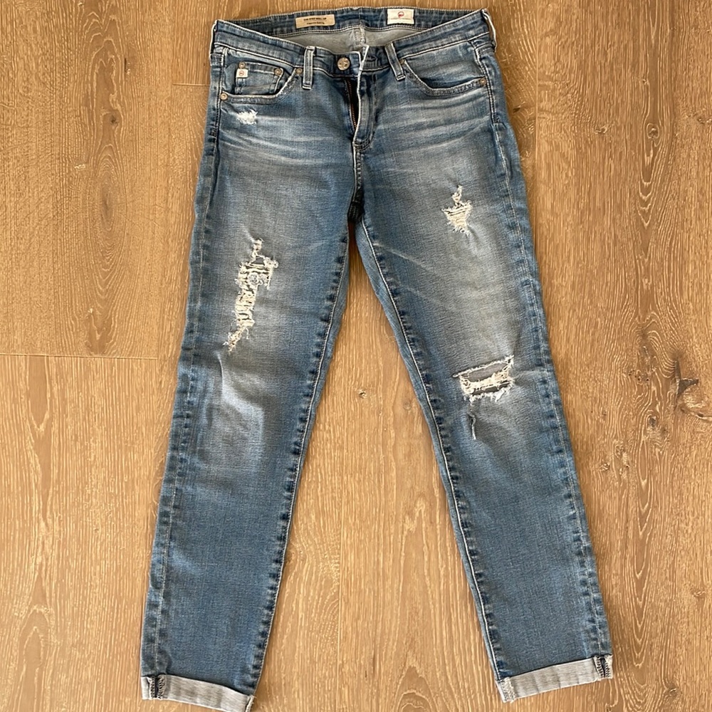 AG stilt roll up jeans